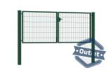 Dubbele tuinpoort | Premium | Breedte 300 cm | Hoogte 120 cm | RAL6009 | Uitlopend model