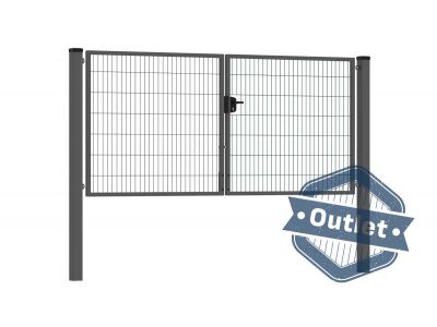 Dubbele tuinpoort | Premium | Breedte 300 cm | Hoogte 140 cm | RAL7016 | Uitlopend model