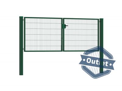 Dubbele tuinpoort | Premium | Breedte 300 cm | Hoogte 120 cm | RAL6009 | Uitlopend model