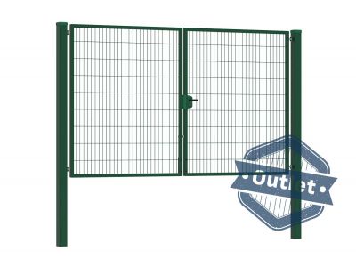 Dubbele tuinpoort | Premium | Breedte 300 cm | Hoogte 180 cm | RAL6009 | Uitlopend model