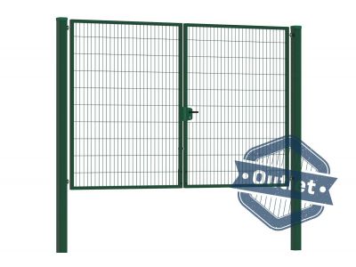 Dubbele tuinpoort | Premium | Breedte 300 cm | Hoogte 200 cm | RAL6009 | Uitlopend model